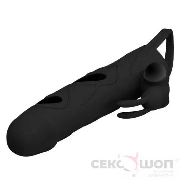 НАСАДКА НА ЧЛЕН PENIS SLEEVE WITH BALL STRAP 5.5 (ЧЕРНАЯ). Вид 2.