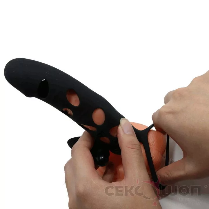 НАСАДКА С ПОДХВАТОМ МОШОНКИ PENIS SLEEVE WITH BALL STRAP. Вид 5.