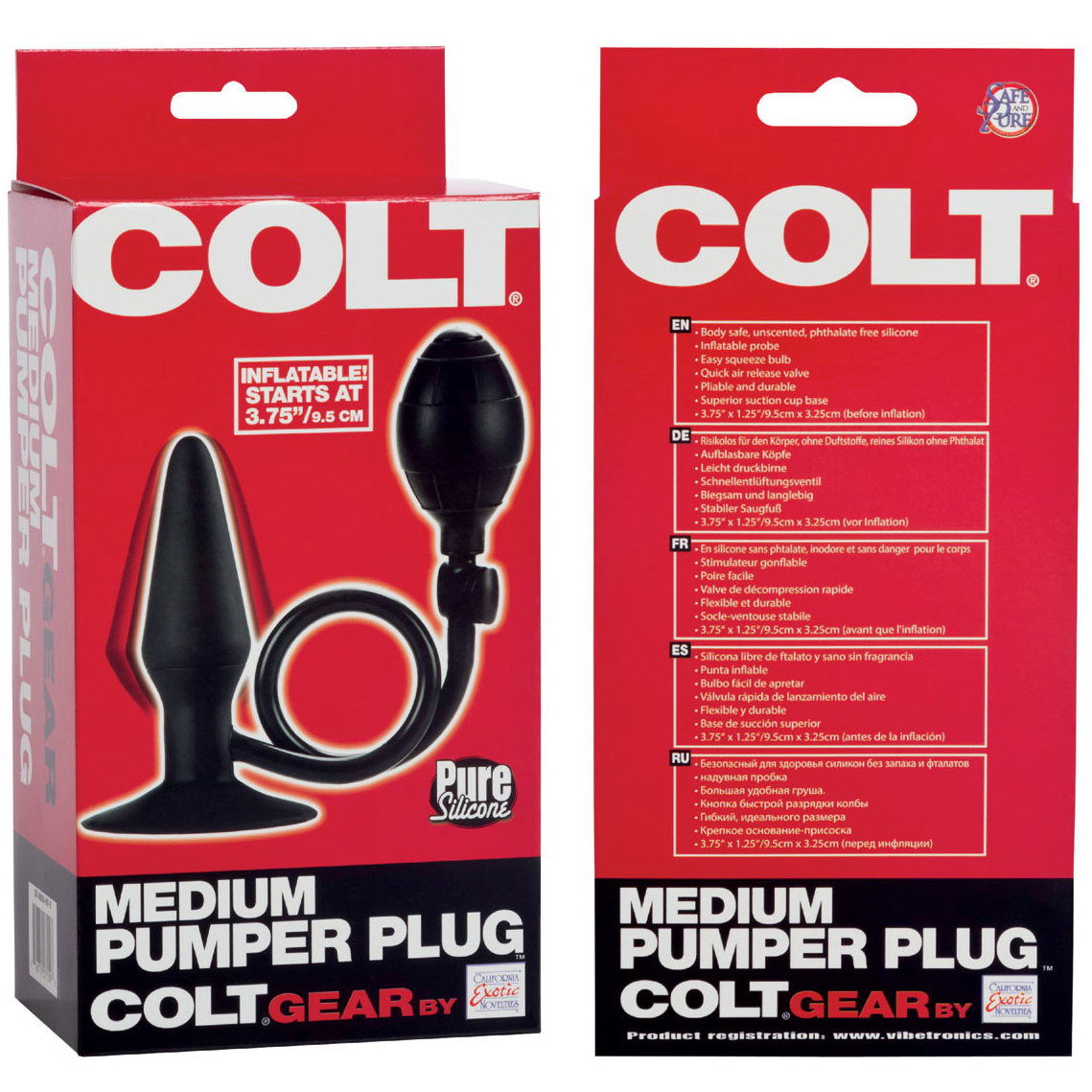 Анальная пробка-расширитель COLT Medium Pumper Plug — купить на sexsoshop.ru