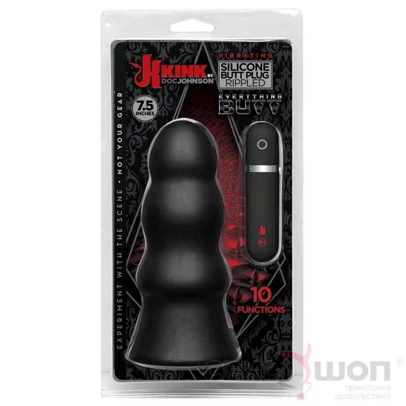 БОЛЬШОЙ АНАЛЬНЫЙ СТИМУЛЯТОР SILICONE BUTT PLUG RIPPLED 7.5. Вид 2.