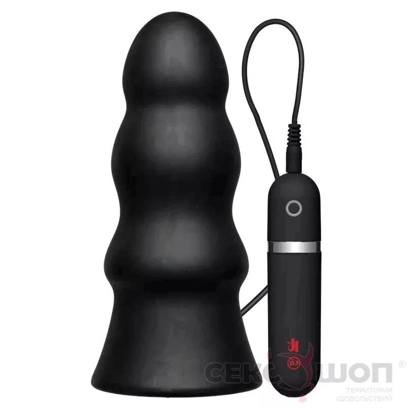 БОЛЬШОЙ АНАЛЬНЫЙ СТИМУЛЯТОР SILICONE BUTT PLUG RIPPLED 7.5. Вид 1.