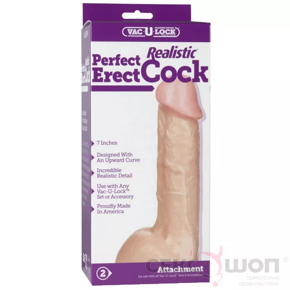 ФАЛЛОИМИТАТОР – НАСАДКА REALISTIC PERFECT ERECT COCK. Вид 6.