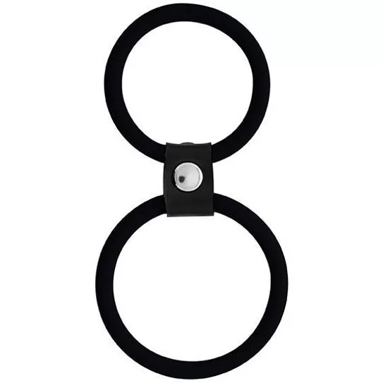 ЧЁРНОЕ ДВОЙНОЕ ЭРЕКЦИОННОЕ КОЛЬЦО DUAL RINGS BLACK. Вид 1.