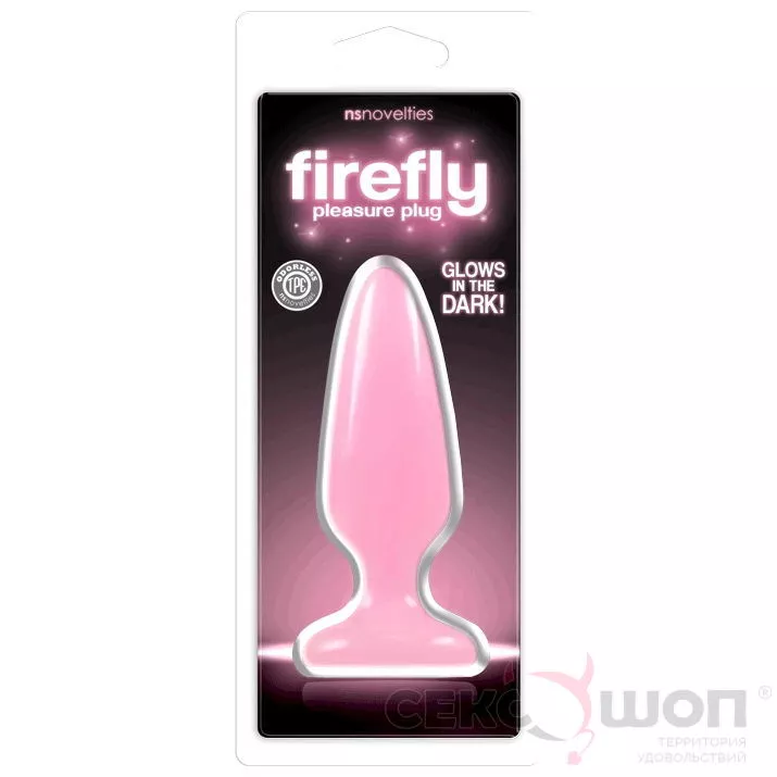 ФЛУОРЕСЦЕНТНАЯ АНАЛЬНАЯ ПРОБКА FIREFLY PLEASURE PLUG MEDIUM (РОЗОВАЯ). Вид 2.