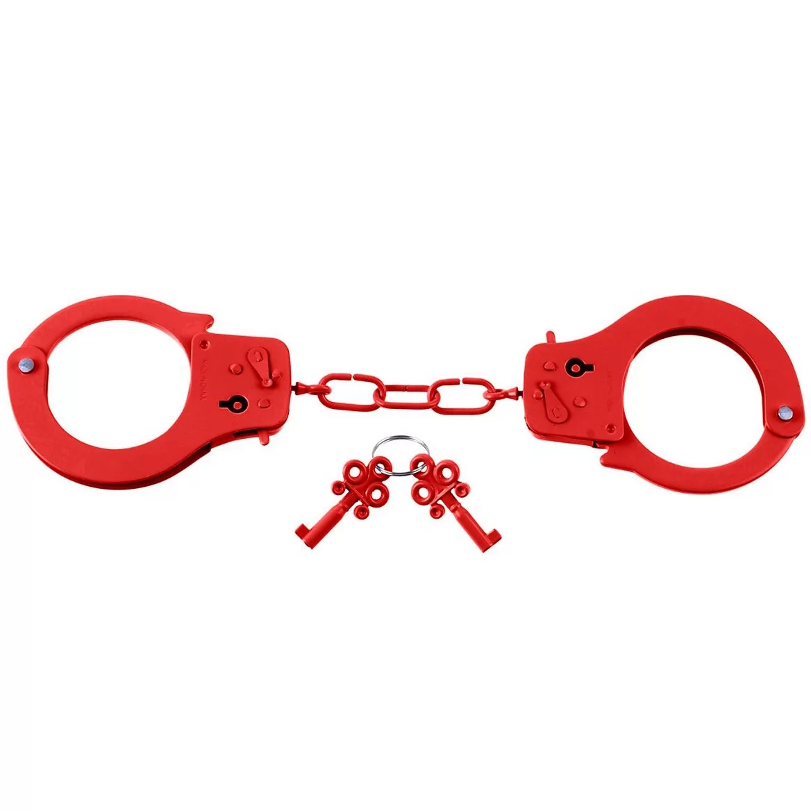 МЕТАЛЛИЧЕСКИЕ КРАСНЫЕ НАРУЧНИКИ DESIGNER METAL HANDCUFFS. Вид 2.