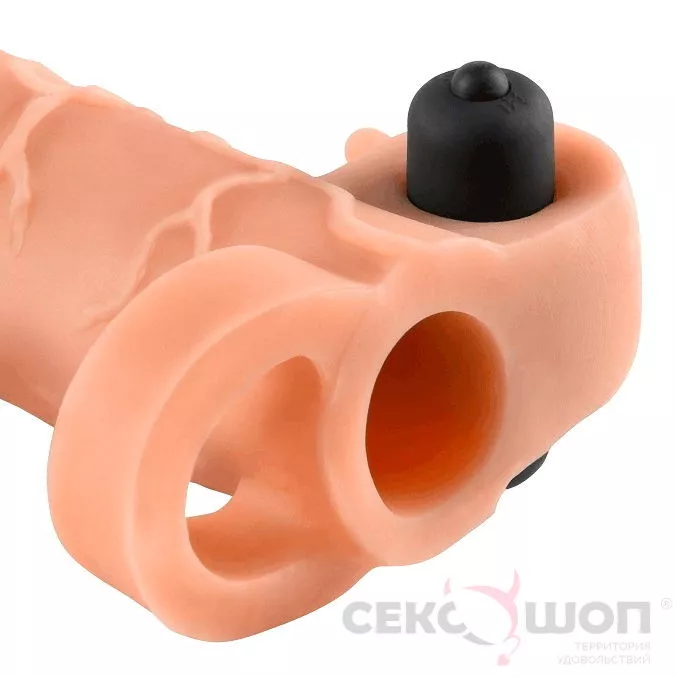 НАСАДКА-УДЛИНИТЕЛЬ С ВИБРАЦИЕЙ VIBRATING REAL FEEL 1 EXTENSION. Вид 3.