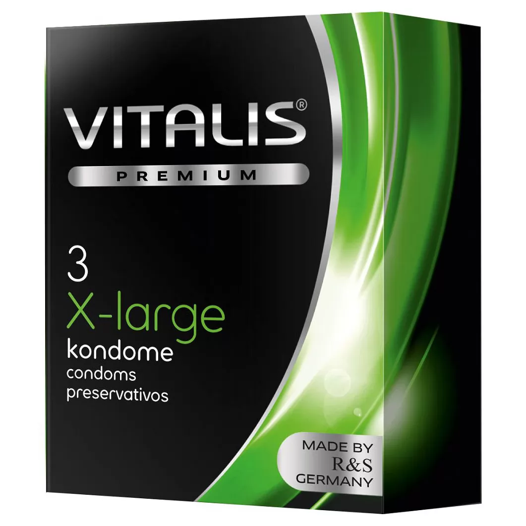 КОНДОМЫ УВЕЛИЧЕННОГО РАЗМЕРА VITALIS PREMIUM X-LARGE (3 ШТ.). Вид 1.