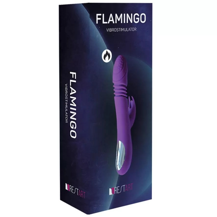 ФИОЛЕТОВЫЙ ВИБРОМАССАЖЕР FLAMINGO С РОТАЦИЕЙ И НАГРЕВОМ. Вид 3.