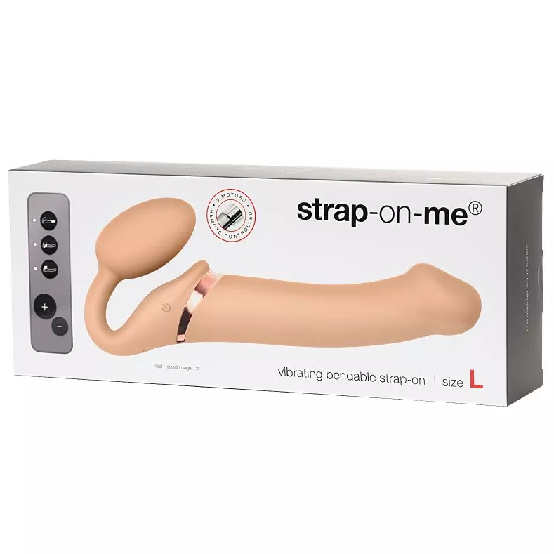 ТЕЛЕСНЫЙ БЕЗРЕМНЕВОЙ ВИБРОСТРАПОН VIBRATING BENDABLE STRAP-ON SIZE L. Вид 9.