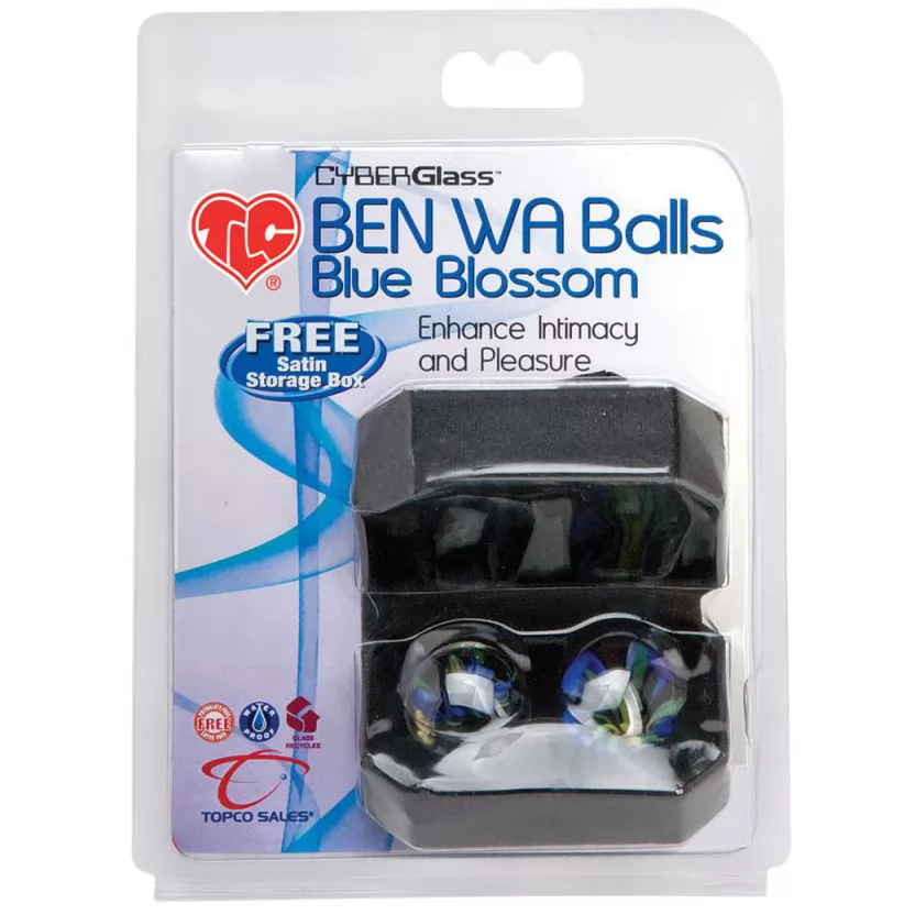 ВАГИНАЛЬНЫЕ ШАРИКИ TLC CYBERGLASS BEN WA BALLS BLUE BLOSSOM. Вид 4.