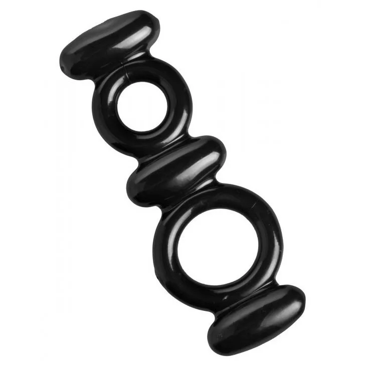 ДВОЙНОЕ ЭРЕКЦИОННОЕ КОЛЬЦО DUAL STRETCH TO FIT COCK AND BALL RING. Вид 1.